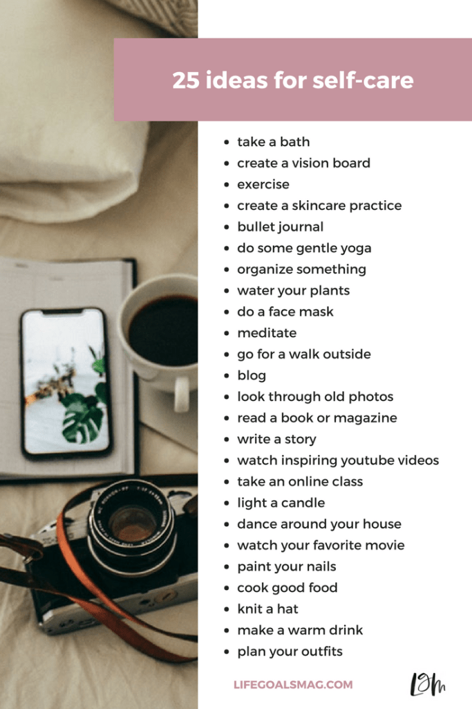 list of ideas for self-care