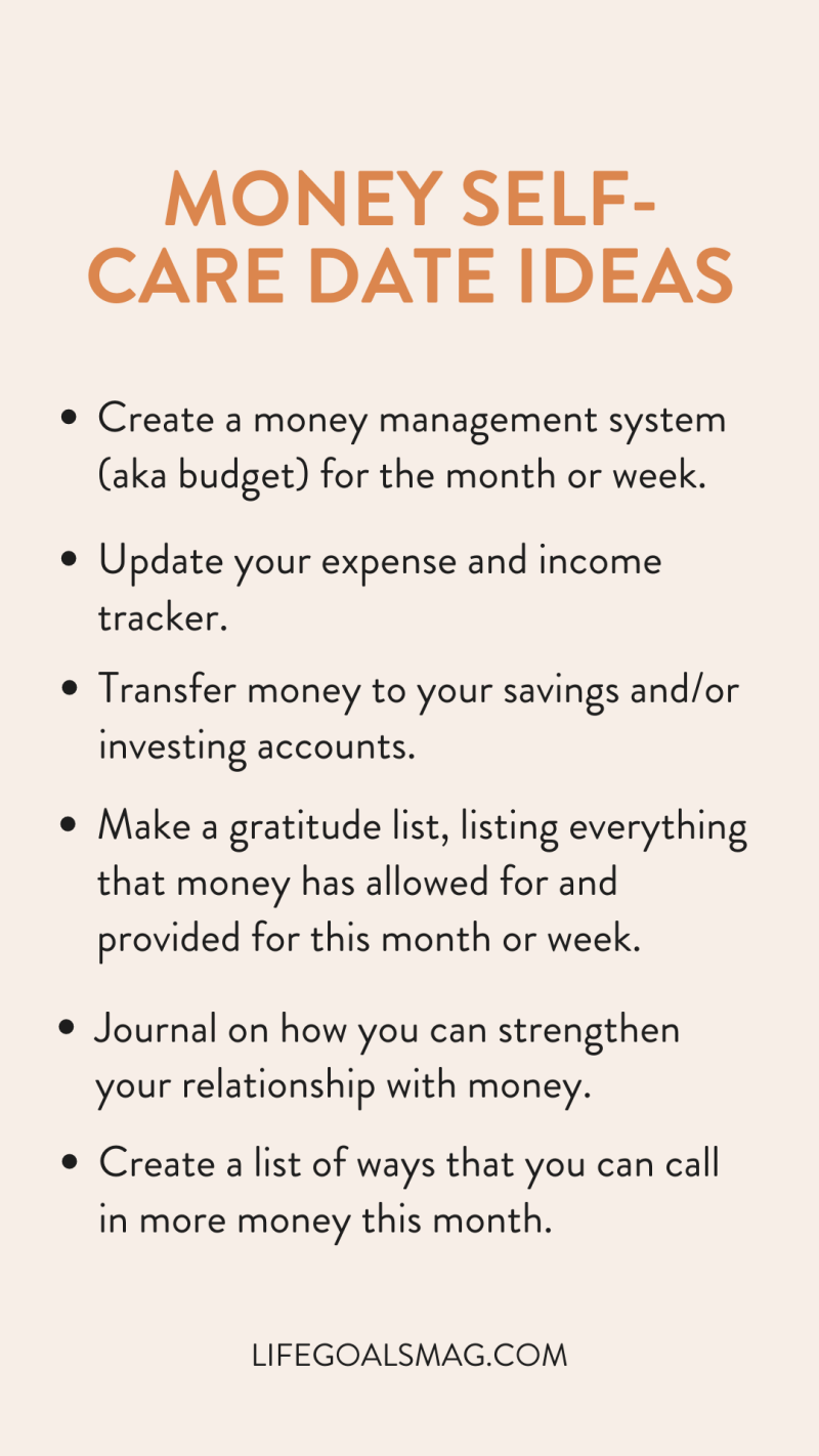 want to plan a money date? here are some ideas for creating a weekly ritual around money